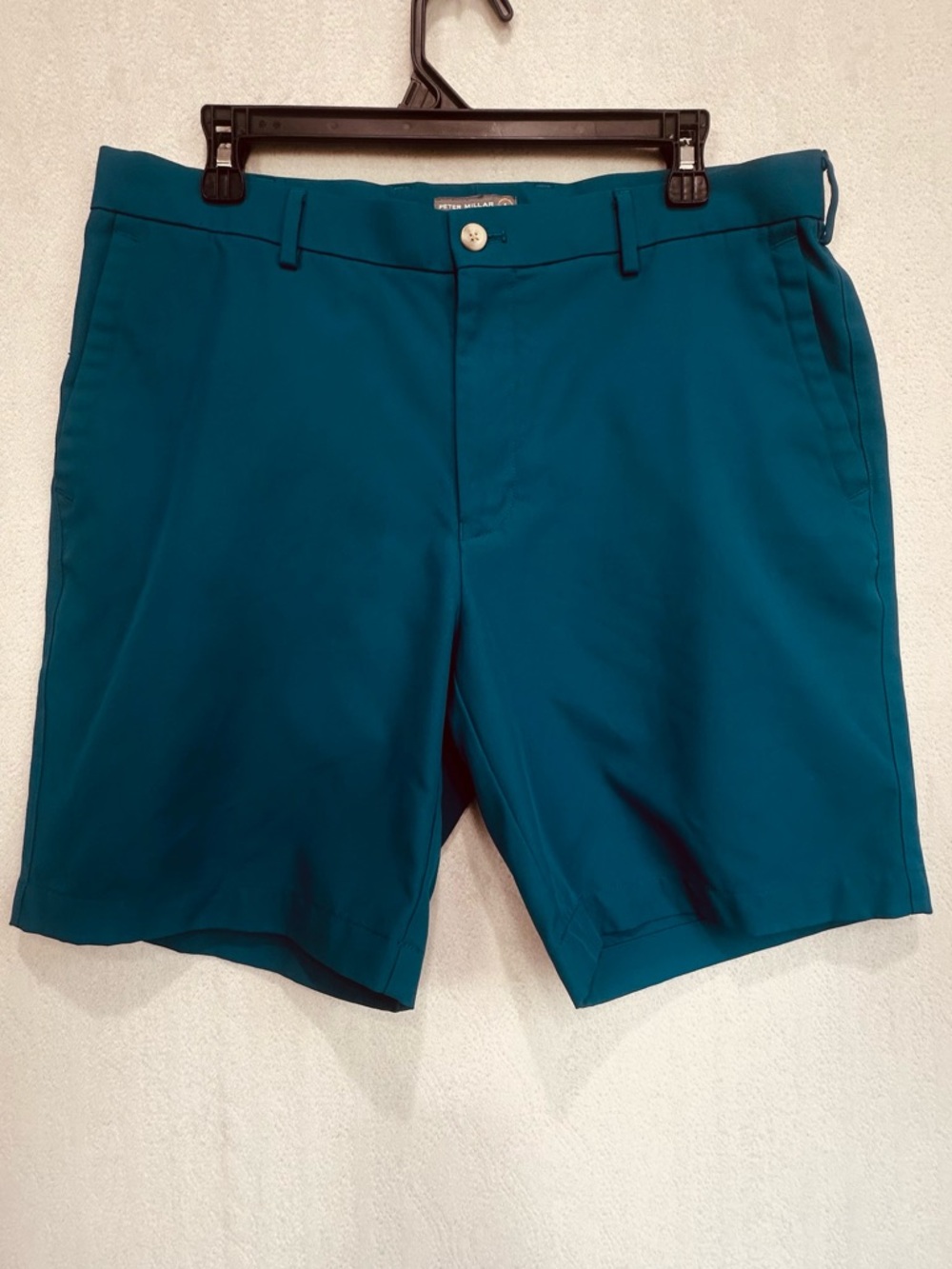Peter Millar Crown Sport Salem Golf Teal Performance Shorts MS18EB82 Sz 34